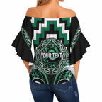Aotearoa Whakatohea Personalised Off Shoulder Wrap Waist Top Maori Iwi Poutama Puhoro Tattoo