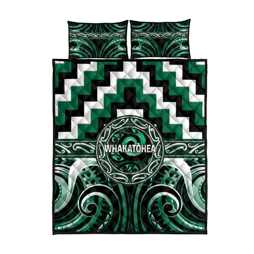 Aotearoa Whakatohea Quilt Bed Set Maori Iwi Poutama Puhoro Tattoo