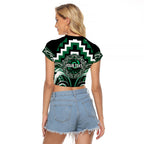 Aotearoa Whakatohea Personalised Raglan Cropped T Shirt Maori Iwi Poutama Puhoro Tattoo
