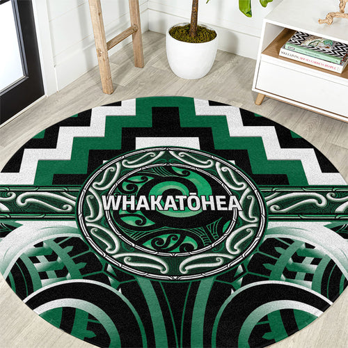 Aotearoa Whakatohea Round Carpet Maori Iwi Poutama Puhoro Tattoo