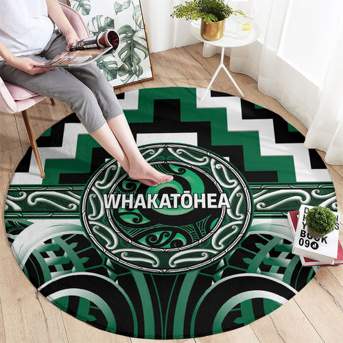 Aotearoa Whakatohea Round Carpet Maori Iwi Poutama Puhoro Tattoo
