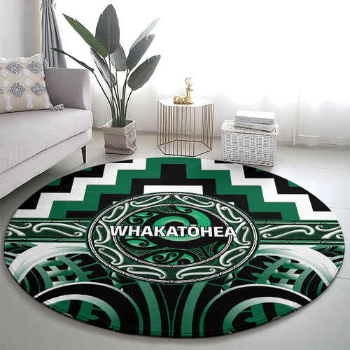Aotearoa Whakatohea Round Carpet Maori Iwi Poutama Puhoro Tattoo