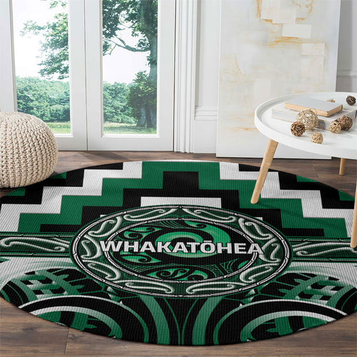 Aotearoa Whakatohea Round Carpet Maori Iwi Poutama Puhoro Tattoo