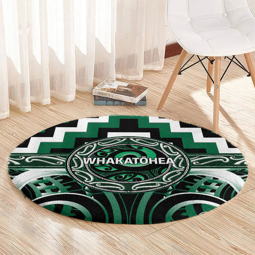 Aotearoa Whakatohea Round Carpet Maori Iwi Poutama Puhoro Tattoo