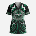 Aotearoa Whakatohea Personalised Scrub Top Maori Iwi Poutama Puhoro Tattoo