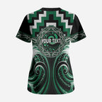 Aotearoa Whakatohea Personalised Scrub Top Maori Iwi Poutama Puhoro Tattoo