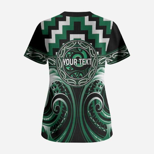 Aotearoa Whakatohea Personalised Scrub Top Maori Iwi Poutama Puhoro Tattoo