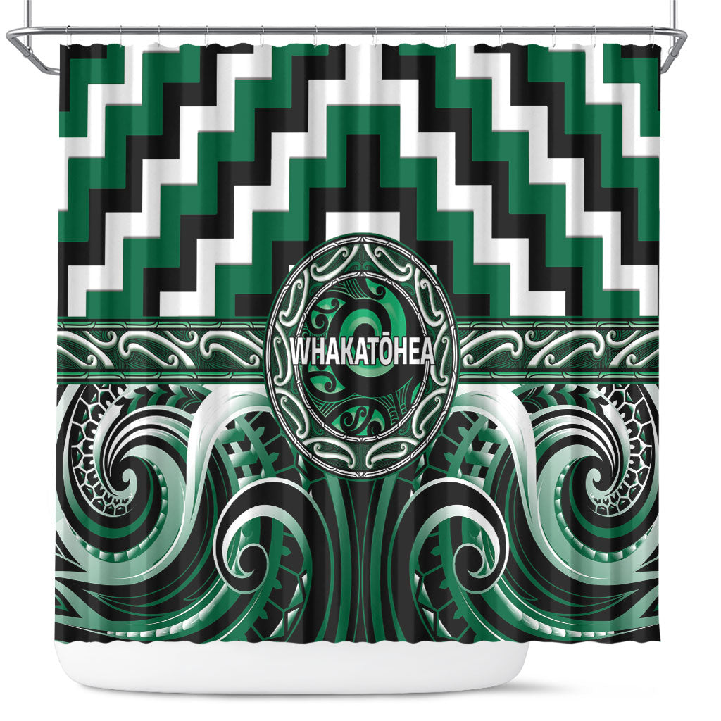Aotearoa Whakatohea Shower Curtain Maori Iwi Poutama Puhoro Tattoo