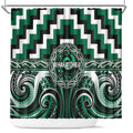 Aotearoa Whakatohea Shower Curtain Maori Iwi Poutama Puhoro Tattoo