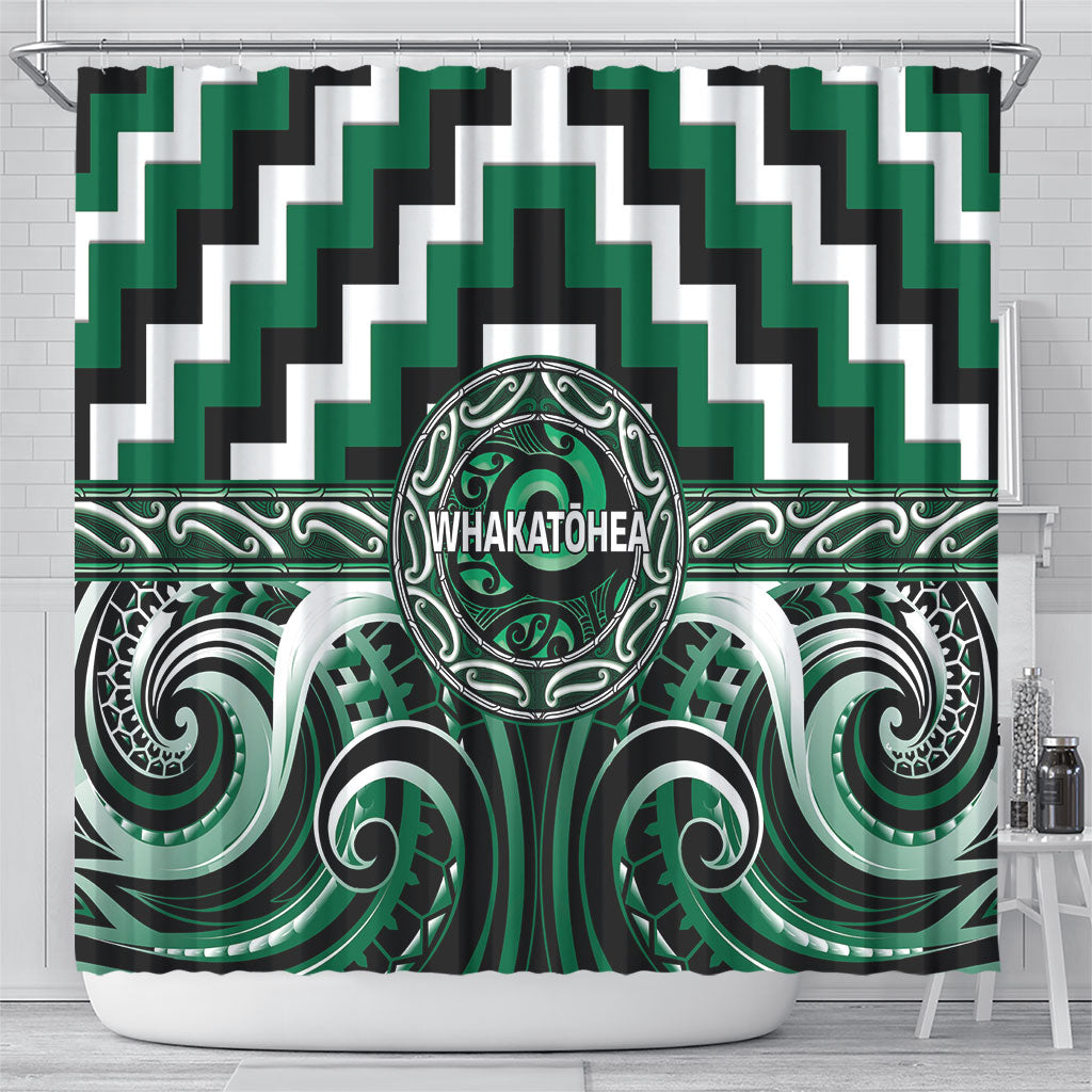 Aotearoa Whakatohea Shower Curtain Maori Iwi Poutama Puhoro Tattoo