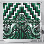 Aotearoa Whakatohea Shower Curtain Maori Iwi Poutama Puhoro Tattoo