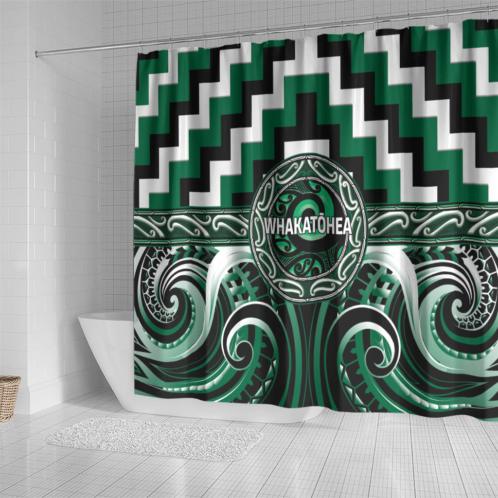 Aotearoa Whakatohea Shower Curtain Maori Iwi Poutama Puhoro Tattoo