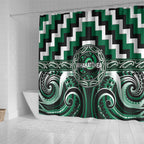 Aotearoa Whakatohea Shower Curtain Maori Iwi Poutama Puhoro Tattoo