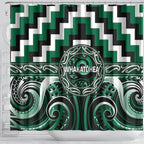 Aotearoa Whakatohea Shower Curtain Maori Iwi Poutama Puhoro Tattoo