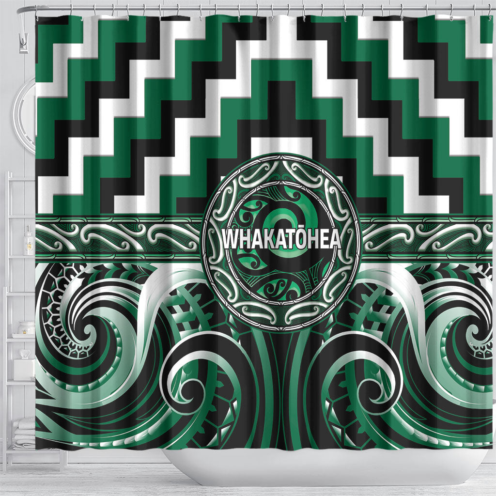Aotearoa Whakatohea Shower Curtain Maori Iwi Poutama Puhoro Tattoo