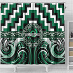 Aotearoa Whakatohea Shower Curtain Maori Iwi Poutama Puhoro Tattoo