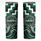 Aotearoa Whakatohea Personalised Skinny Tumbler Maori Iwi Poutama Puhoro Tattoo
