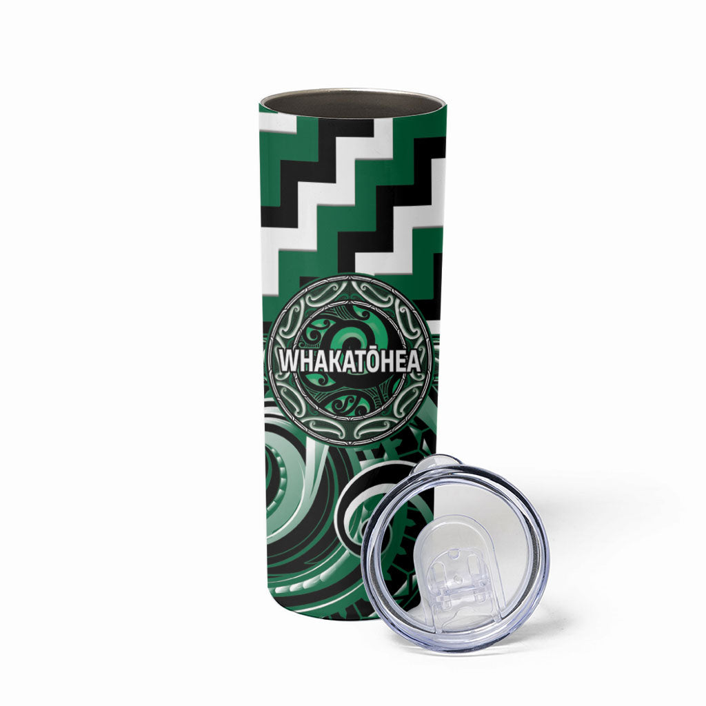 Aotearoa Whakatohea Personalised Skinny Tumbler Maori Iwi Poutama Puhoro Tattoo