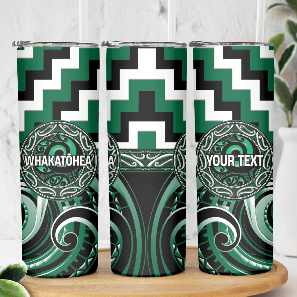Aotearoa Whakatohea Personalised Skinny Tumbler Maori Iwi Poutama Puhoro Tattoo
