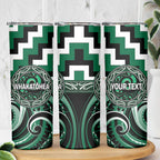 Aotearoa Whakatohea Personalised Skinny Tumbler Maori Iwi Poutama Puhoro Tattoo