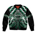 Aotearoa Whakatohea Personalised Sleeve Zip Bomber Jacket Maori Iwi Poutama Puhoro Tattoo