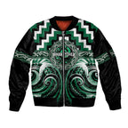 Aotearoa Whakatohea Personalised Sleeve Zip Bomber Jacket Maori Iwi Poutama Puhoro Tattoo