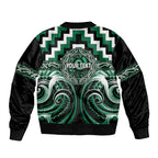 Aotearoa Whakatohea Personalised Sleeve Zip Bomber Jacket Maori Iwi Poutama Puhoro Tattoo