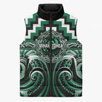 Aotearoa Whakatohea Personalised Sleeveless Puffer Jacket Maori Iwi Poutama Puhoro Tattoo