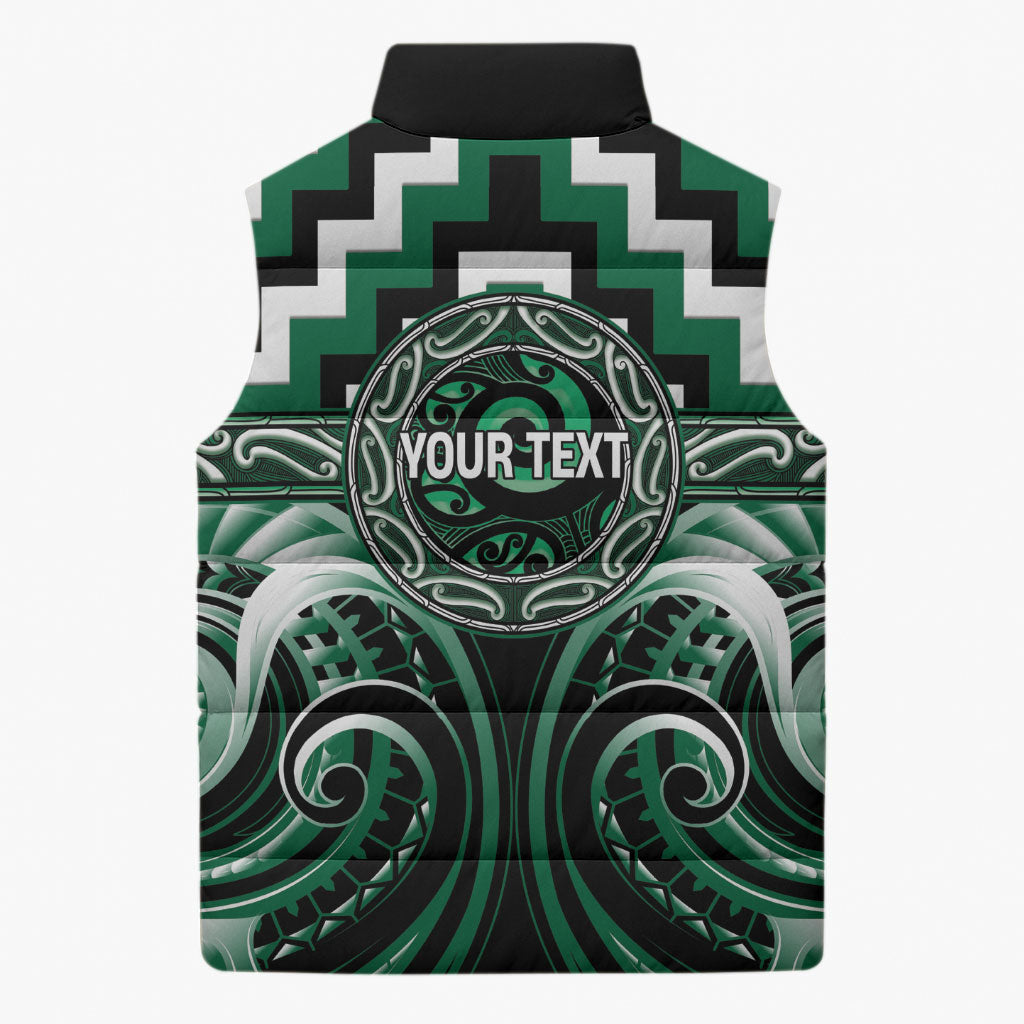 Aotearoa Whakatohea Personalised Sleeveless Puffer Jacket Maori Iwi Poutama Puhoro Tattoo