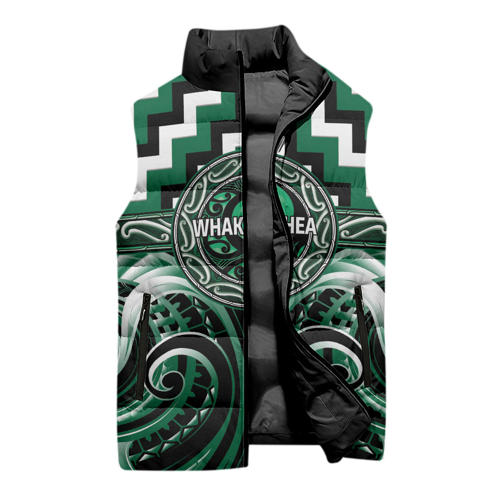 Aotearoa Whakatohea Personalised Sleeveless Puffer Jacket Maori Iwi Poutama Puhoro Tattoo