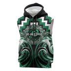 Aotearoa Whakatohea Personalised Sleeveless Zip Hoodie Maori Iwi Poutama Puhoro Tattoo