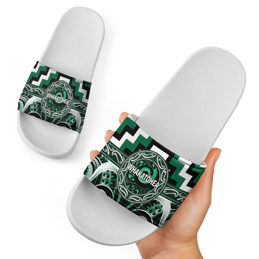 Aotearoa Whakatohea Slide Sandals Maori Iwi Poutama Puhoro Tattoo
