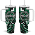 Aotearoa Whakatohea Personalised Tumbler With Handle Maori Iwi Poutama Puhoro Tattoo