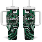 Aotearoa Whakatohea Personalised Tumbler With Handle Maori Iwi Poutama Puhoro Tattoo