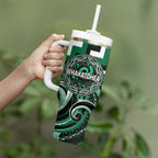 Aotearoa Whakatohea Personalised Tumbler With Handle Maori Iwi Poutama Puhoro Tattoo