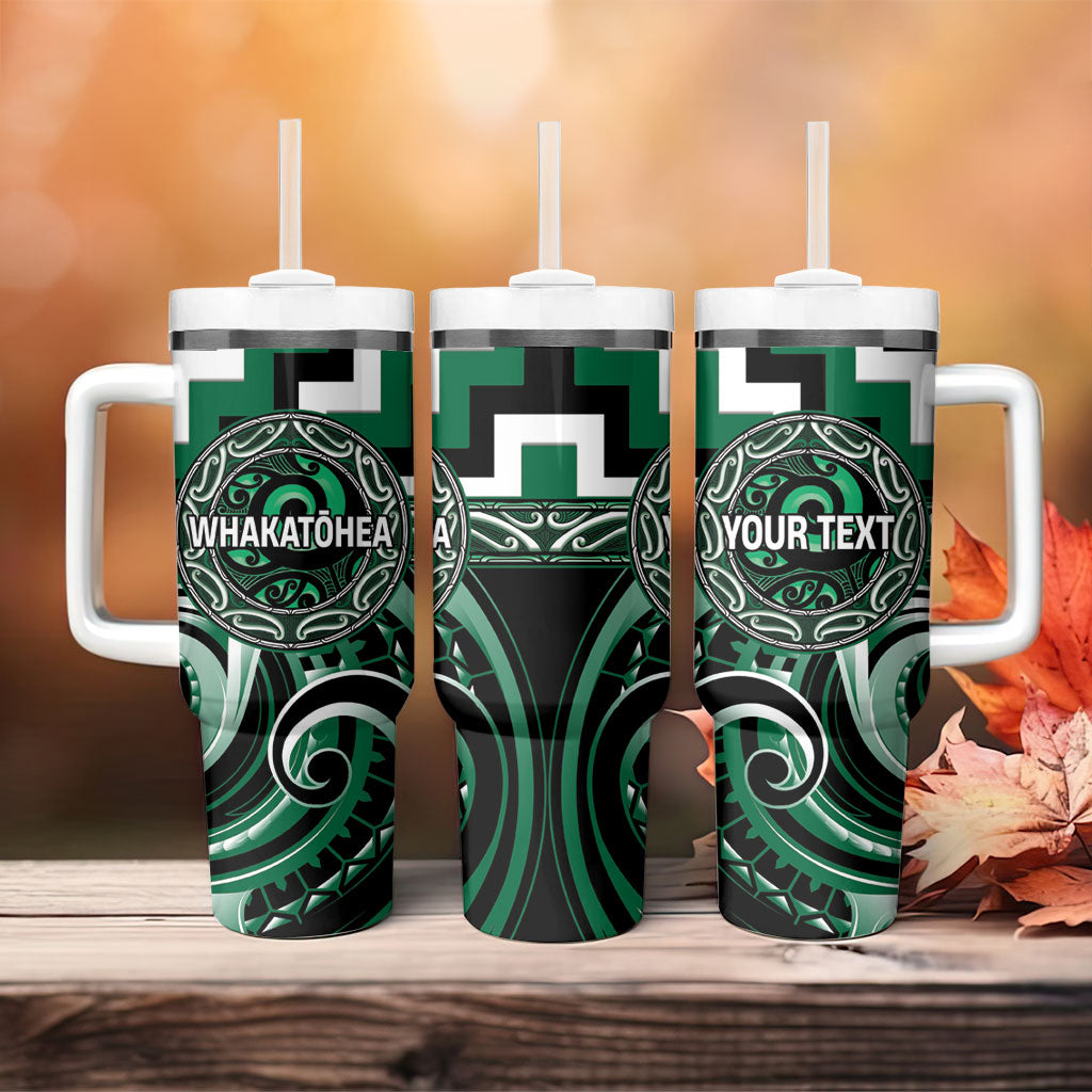 Aotearoa Whakatohea Personalised Tumbler With Handle Maori Iwi Poutama Puhoro Tattoo