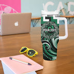 Aotearoa Whakatohea Personalised Tumbler With Handle Maori Iwi Poutama Puhoro Tattoo
