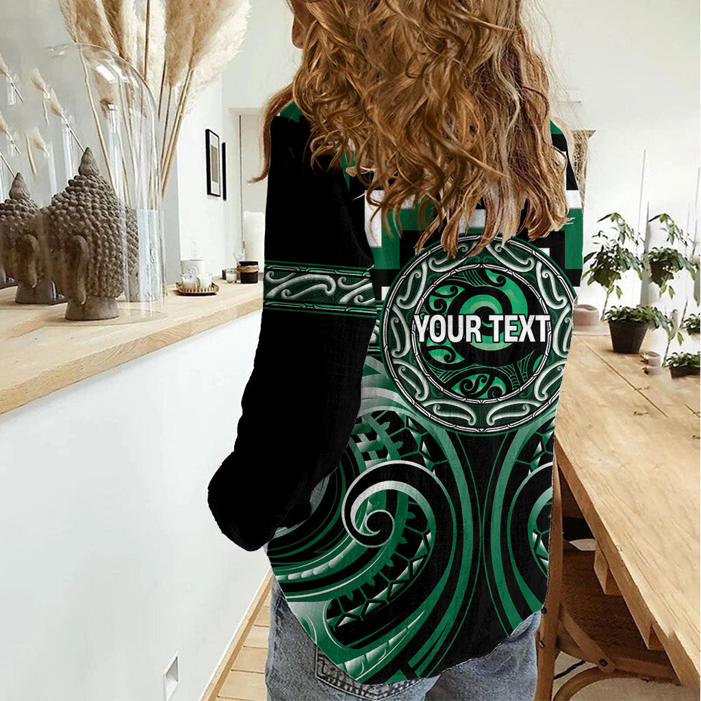 Aotearoa Whakatohea Personalised Women Casual Shirt Maori Iwi Poutama Puhoro Tattoo