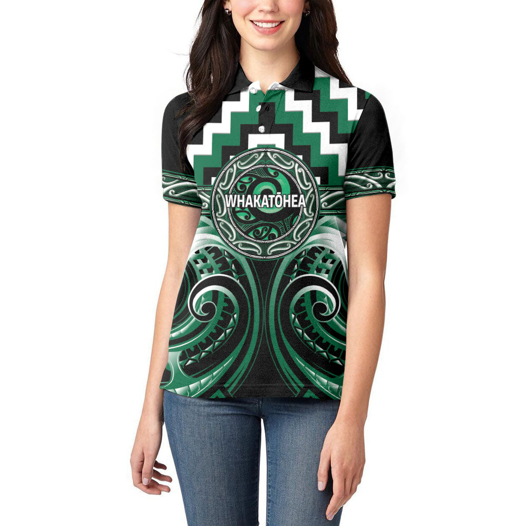 Aotearoa Whakatohea Personalised Women Polo Shirt Maori Iwi Poutama Puhoro Tattoo