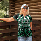 Aotearoa Whakatohea Personalised Women Polo Shirt Maori Iwi Poutama Puhoro Tattoo