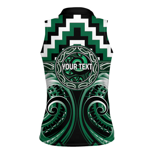 Aotearoa Whakatohea Personalised Women Sleeveless Polo Shirt Maori Iwi Poutama Puhoro Tattoo