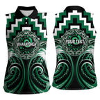 Aotearoa Whakatohea Personalised Women Sleeveless Polo Shirt Maori Iwi Poutama Puhoro Tattoo