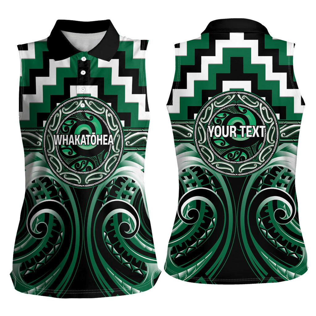 Aotearoa Whakatohea Personalised Women Sleeveless Polo Shirt Maori Iwi Poutama Puhoro Tattoo