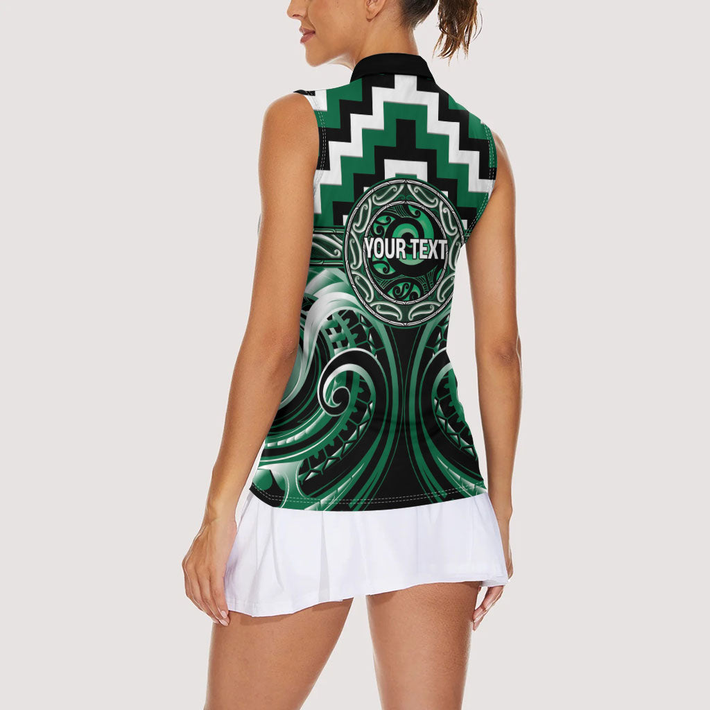 Aotearoa Whakatohea Personalised Women Sleeveless Polo Shirt Maori Iwi Poutama Puhoro Tattoo