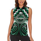 Aotearoa Whakatohea Personalised Women Sleeveless Polo Shirt Maori Iwi Poutama Puhoro Tattoo