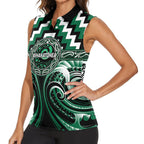 Aotearoa Whakatohea Personalised Women Sleeveless Polo Shirt Maori Iwi Poutama Puhoro Tattoo
