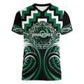 Aotearoa Whakatohea Personalised Women V-Neck T-Shirt Maori Iwi Poutama Puhoro Tattoo