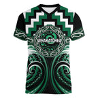 Aotearoa Whakatohea Personalised Women V-Neck T-Shirt Maori Iwi Poutama Puhoro Tattoo