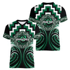 Aotearoa Whakatohea Personalised Women V-Neck T-Shirt Maori Iwi Poutama Puhoro Tattoo