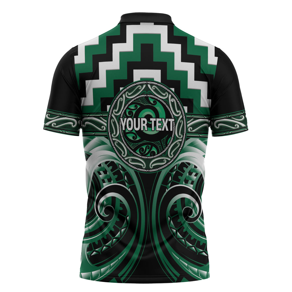 Aotearoa Whakatohea Personalised Zipper Polo Shirt Maori Iwi Poutama Puhoro Tattoo